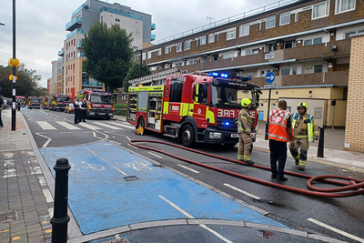 Fire breaks out at 24-storey block of flats in Shadwell, East London