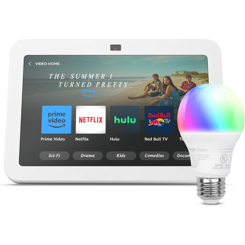 Save 38% on the Echo Show 8 bundle with Amazon Basics Smart Color Bulb