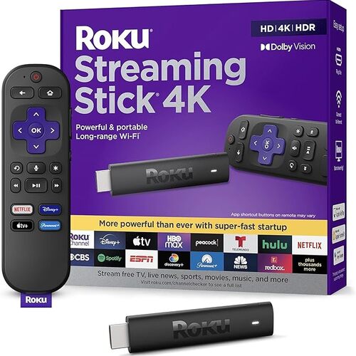 Save 32% on the Roku Streaming Stick 4K Portable Roku Streaming Device