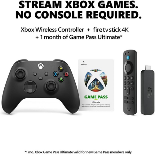 Save $40 on the Amazon Fire TV Stick 4K with Xbox Core Wireless Controller Bundle + Free Month of Game Pass