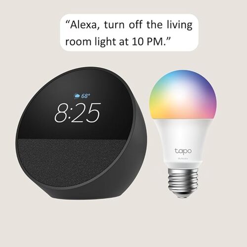 Save 23% on the Echo Spot with TP-Link Tapo Smart Color Bulb