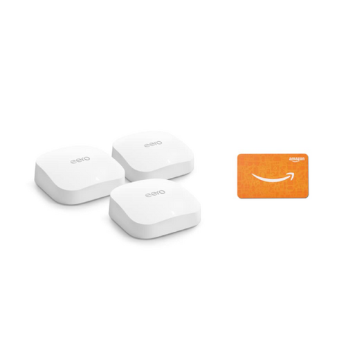 Save $150 on the Amazon eero Pro 6E system (3-pack) with $100 Amazon.com Gift Card