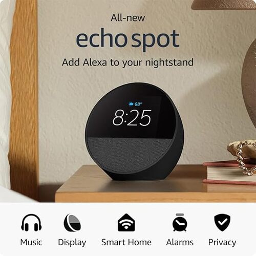 Save 31% on the Amazon Echo Spot (2024 release) Smart alarm clock