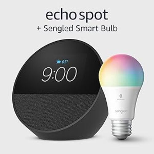 Save $53 on the Echo Spot (2024 release) with Sengled LED Smart Light Bulb