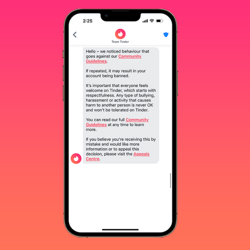 Tinder releases yet another feature to stop inappropriate messages