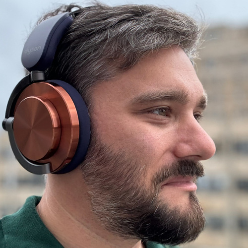 I got my hands (and ears) on Dyson's colorful new noise-cancelling headphones