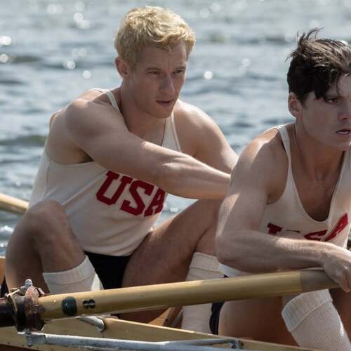 'The Boys in the Boat' review: George Clooney's WWII sports drama aims high, lands low