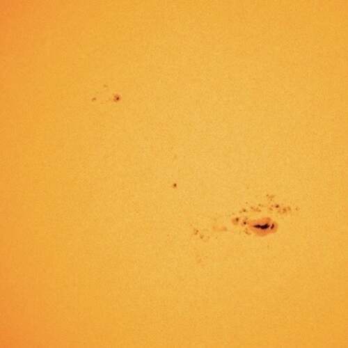 10. The sun has enormous spots right now. You might be able to see them.