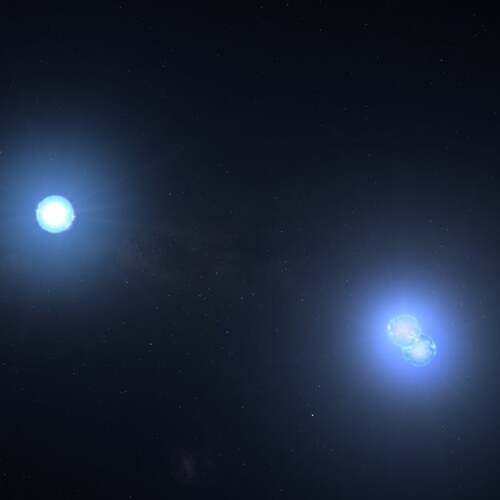 Imagine 3 stars orbiting each other every 4 weeks. It's real.