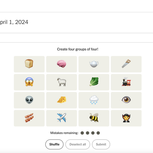 NYT 'Connections' used emoji on April Fools' Day. Players weren't amused.