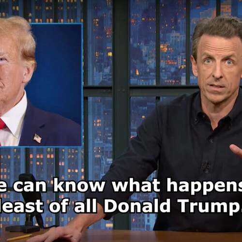 Seth Meyers reacts to Trump's 2024 U.S. presidential election win with obstinate hope