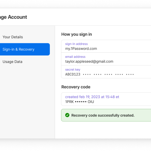 1Password Adds New Account Recovery and Device Addition Options
