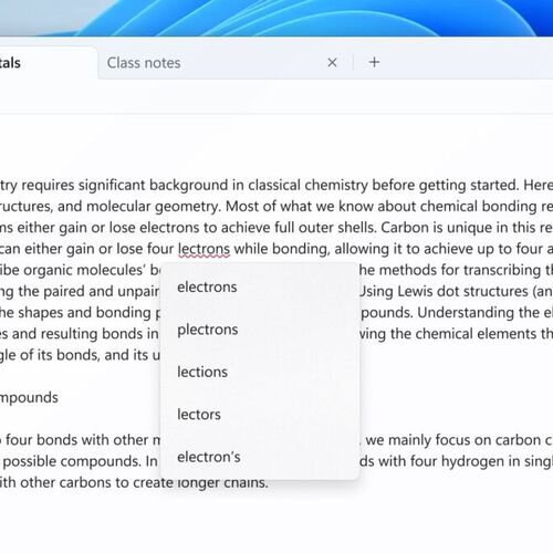 Notepad in Windows 11 Gets Spellcheck and Autocorrect