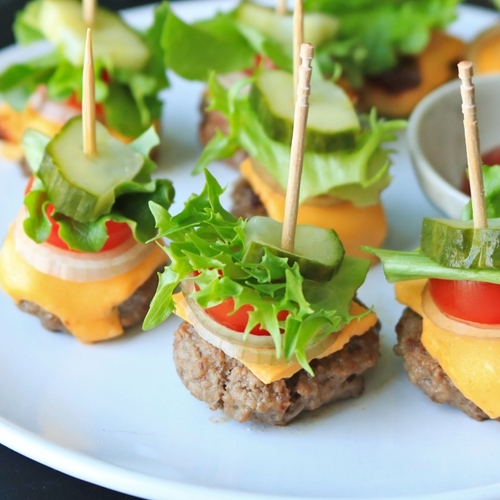 Bench the Super Bowl Sliders and Make These Mini Cheeseburger Skewers