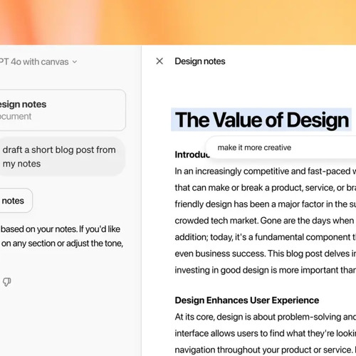 ChatGPT's New Canvas Feature Turns It Into an AI-Powered Word Processor